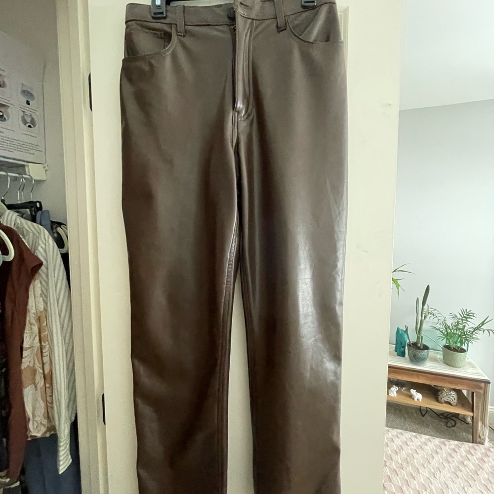 *Donating 5/30* Abercrombie & Fitch Chocolate Leather Trousers